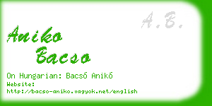aniko bacso business card
